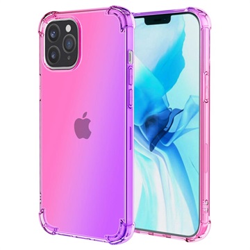 Gradient Stöttåligt iPhone 14 Pro TPU-skal - Rosa / Lila