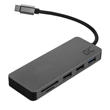 Green Cell 7-i-1 USB-C Hub Adapter - QC 4.0, PD, Samsung Dex, 4K, SD, microSD