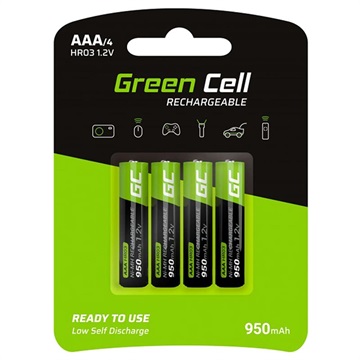 Green Cell HR03 Uppladdningsbara AAA Batterier - 950mAh - 1x4