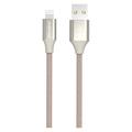 GreyLime flätad USB-A / Lightning-kabel - MFi certifierad - 2m - Beige