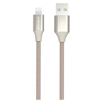GreyLime flätad USB-A / Lightning-kabel - MFi certifierad - 2m - Beige