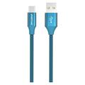 GreyLime Flätad USB-A / USB-C Kabel - 1m - Blå