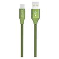 GreyLime Flätad USB-A / USB-C Kabel - 1m - Grön