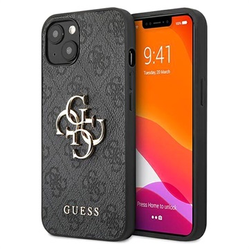 Guess 4G Big Metal Logo iPhone 13 Hybrid Skal - Svart