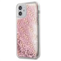 Guess 4G Liquid Glitter iPhone 12 Mini Hybridskal - Rosa