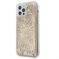 Guess 4G Liquid Glitter iPhone 12 Pro Max Hybridskal - Guld