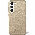 Samsung Galaxy S24+ Guess Glitter Flakes Metal Logo Hybridskal - Guld