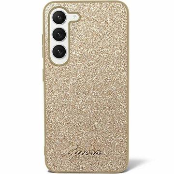 Samsung Galaxy S24+ Guess Glitter Flakes Metal Logo Hybridskal - Guld