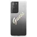 Guess Glitter Gradient Script Samsung Galaxy S21 Ultra 5G Skal - Svart