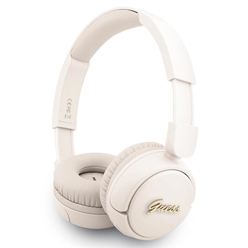 Guess Metall Logo Script Bluetooth 5.3 On-Ear hörlurar - Beige