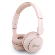 Guess Metal Logo Script Bluetooth 5.3 On-Ear hörlurar - Rosa