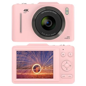 H16 Digitalkamera med 16x zoom och 32GB minneskort - Rosa