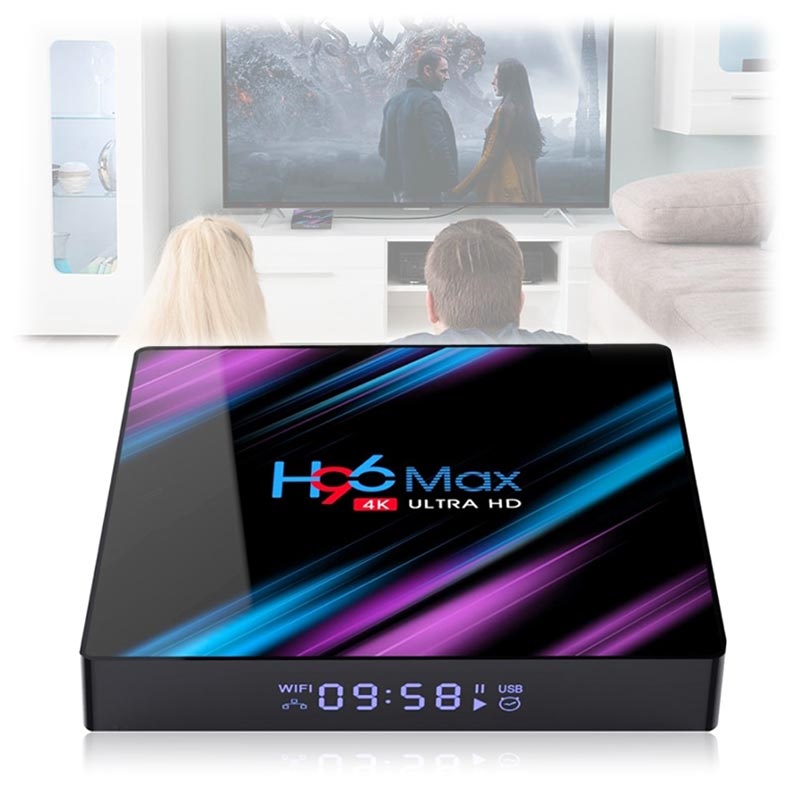 H96 Max RK3318 Quad-Core-HD-TV-Box 4G+64G Android 9.0 Streaming Media Player LF 