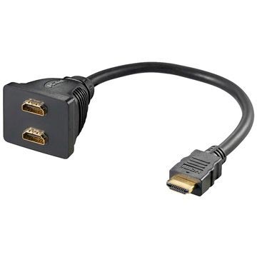 HDMI / 2x HDMI Adapter med Guldpläterade Kontakter - 10cm