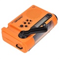 HanRongDa HRD-900 Campingradio med Ficklampa och SOS-alarm - Orange