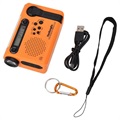 HanRongDa HRD-900 Campingradio med Ficklampa och SOS-alarm - Orange