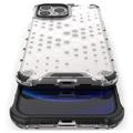 Honeycomb Armored iPhone 14 Pro Hybrid Skal - Genomskinlig
