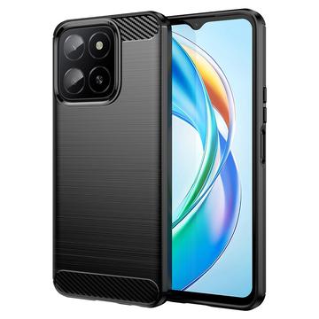 Honor X5b/X5b Plus Borstat TPU Skal - Kolfiber - Svart