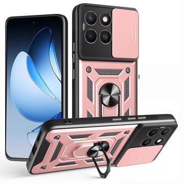 Honor X8c Hybrid Skal med Roterande Ring med Kameraskydd - Roséguld