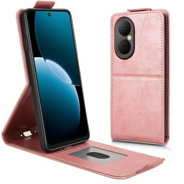 Huawei Enjoy 80 vertikalt flipfodral med stativ - Roséguld
