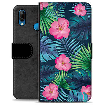 Huawei P20 Lite Premium Plånboksfodral - Tropiska Blommor