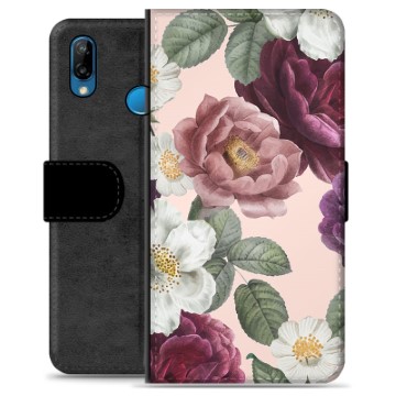 Huawei P20 Lite Premium Plånboksfodral - Romantiska Blommor