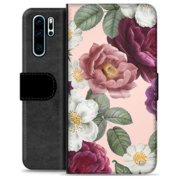 Huawei P30 Pro Premium Plånboksfodral - Romantiska Blommor