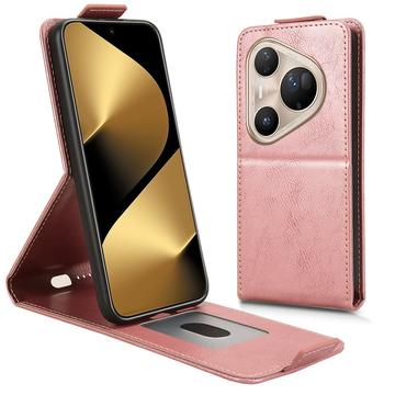 Huawei Pura 80 Ultra vertikalt flipfodral med stativ - Roséguld