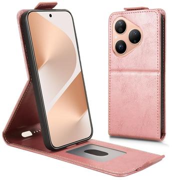 Huawei Pura 80 vertikalt flipfodral med stativ - Roséguld