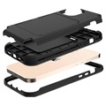 iPhone 12 Pro Max Hybridskal med Gömd Spegel och Korthållare - Svart
