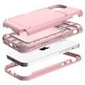 iPhone 12/12 Pro Hybridskal med Gömd Spegel och Korthållare - Rosa
