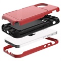 iPhone 12/12 Pro Hybridskal med Gömd Spegel och Korthållare - Röd
