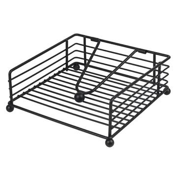 Servetthållare i järn med papperspress - svart