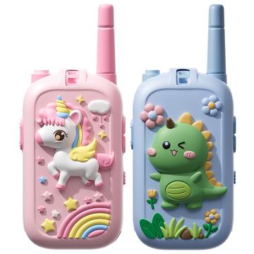 JK200 Video Walkie-Talkie för barn med kamera - 2 st. - Rosa enhörning / Blå dinosaurie
