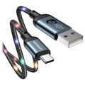 Joyroom JR-N16 Flätad USB-C Kabel - 3A, 1.2m - Grå