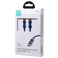 Joyroom S-CC100A20 Flätad USB-C Kabel - 100W, 2m - Blå
