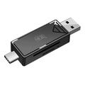 KAWAU C351 USB 3.0 höghastighets typ C + USB SD / TF kortläsare bärbar OTG-adapter