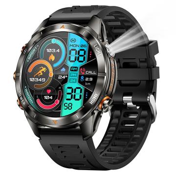KT80 Sports Smart Watch - 3ATM vattentät, Bluetooth-samtal, 1.46" HD-pekskärm, integrerad ficklampa