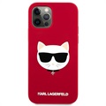 Karl Lagerfeld Choupette iPhone 12/12 Pro Silikonskal - Röd