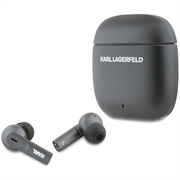 Karl Lagerfeld ANC/ENC TWS trådlösa hörlurar med långsträckt logotyp - Svart