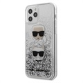 Karl Lagerfeld Ikonik Liquid Glitter iPhone 12/12 Pro Skal - Silver