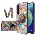 Checkered Pattern Samsung Galaxy S23 5G Hybridskal - Färgrik Mandala
