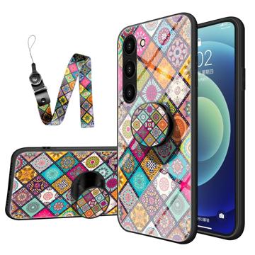 Checkered Pattern Samsung Galaxy S23 5G Hybridskal - Färgrik Mandala