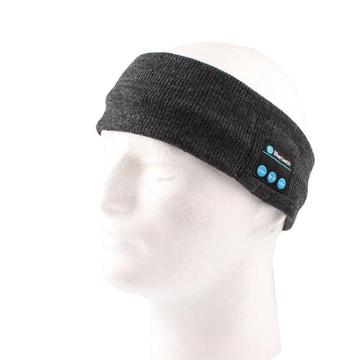 Stickat Bluetooth-pannband för sport, handsfree-samtal - mörkgrå