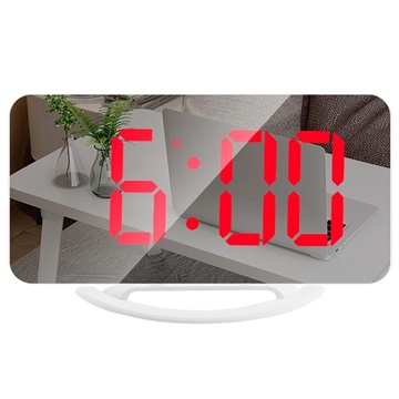 LED-väckarklocka med Digital Display och Spegel TS-8201 - Röd / Vit