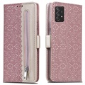 Lace Pattern Samsung Galaxy A52 5G, Galaxy A52s Plånboksfodral - Rosa