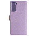 Lace Pattern Samsung Galaxy S21 FE 5G Plånboksfodral - Lila