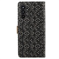 Lace Pattern Samsung Galaxy A13 5G Plånboksfodral - Svart