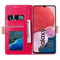 Lace Pattern Samsung Galaxy A13 Plånboksfodral - Varmrosa