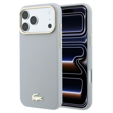 iPhone 18 Pro Lacoste Champs Élysées-Skal - MagSafe-kompatibel - Ljusgrå
